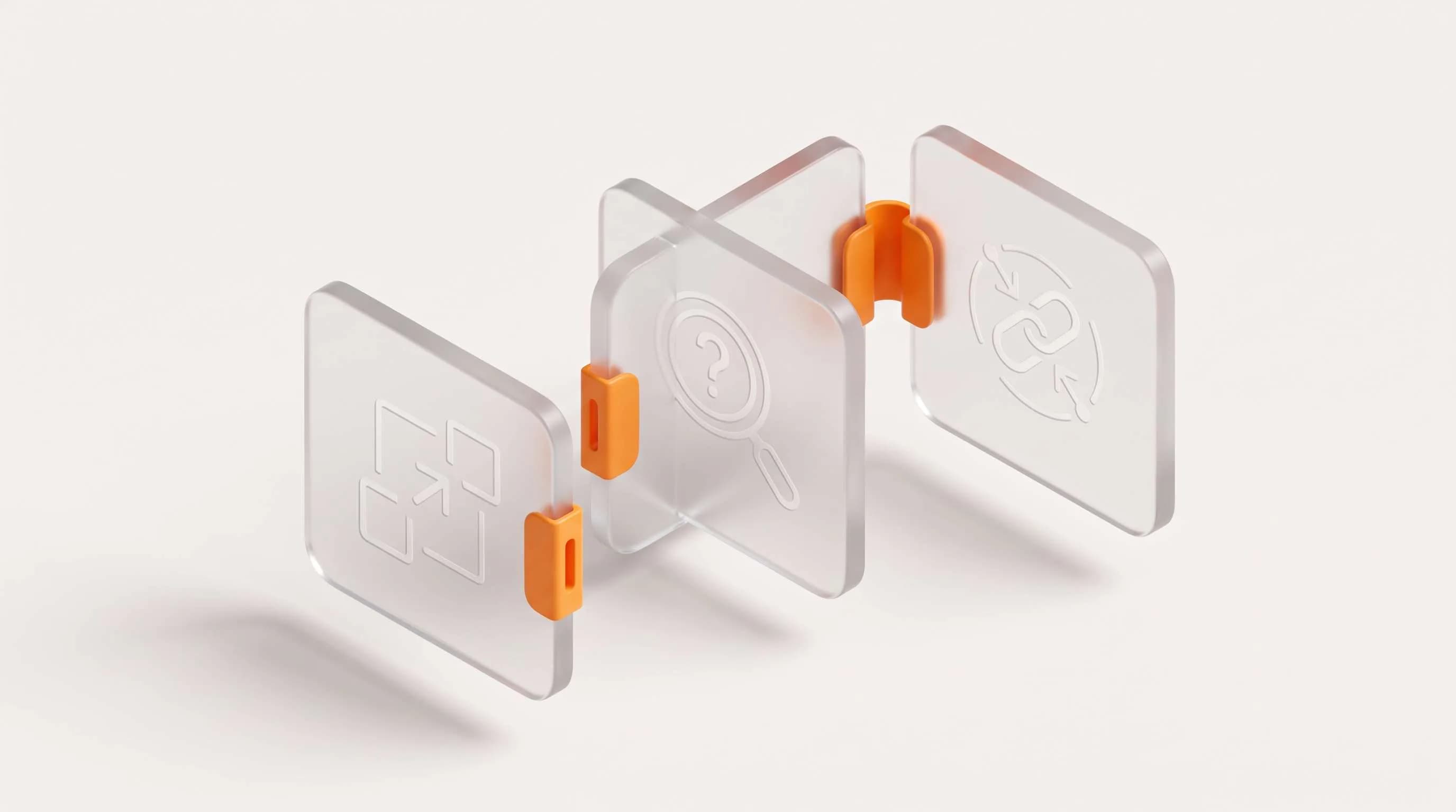 Desain panel kaca 3D isometrik dengan elemen geometris