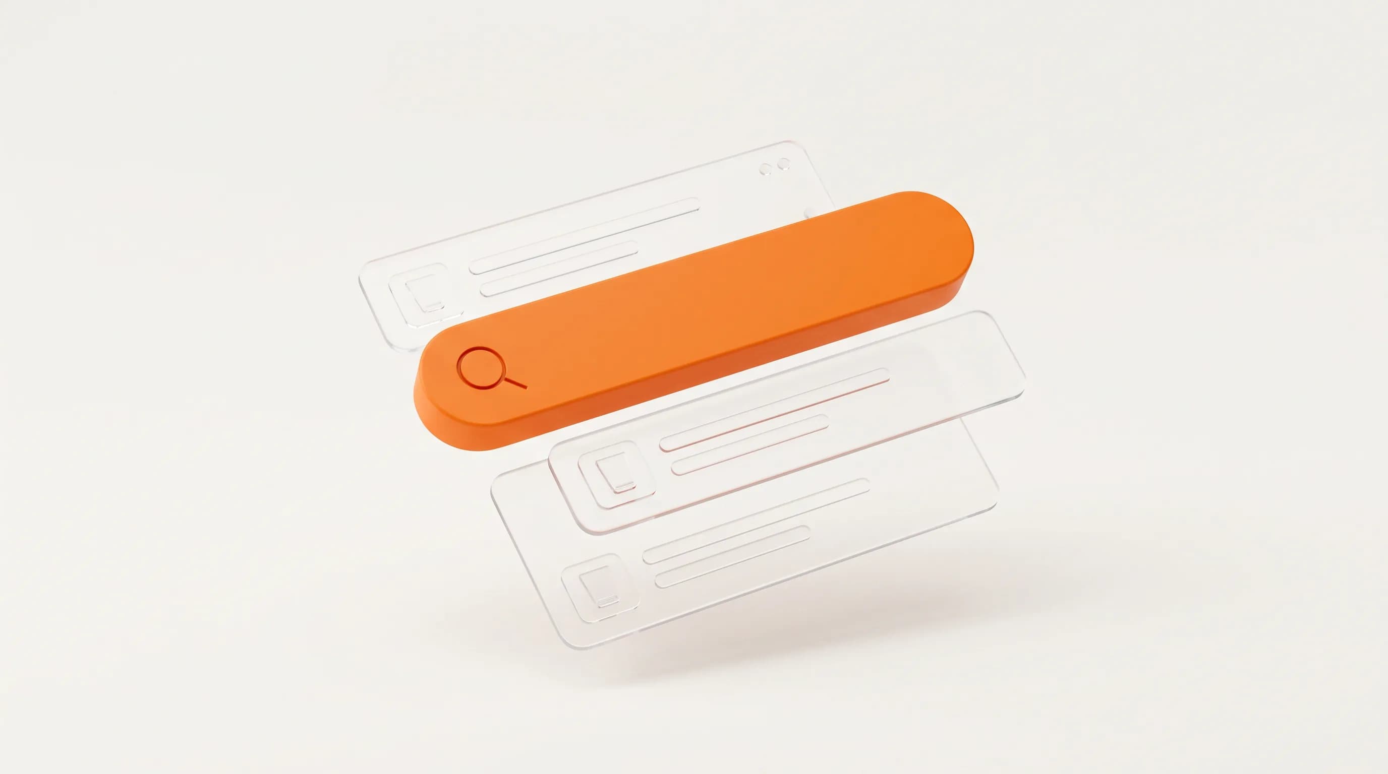 A glass search bar with neatly ranked result rows shows what a search engine is and how it surfaces information in seconds.