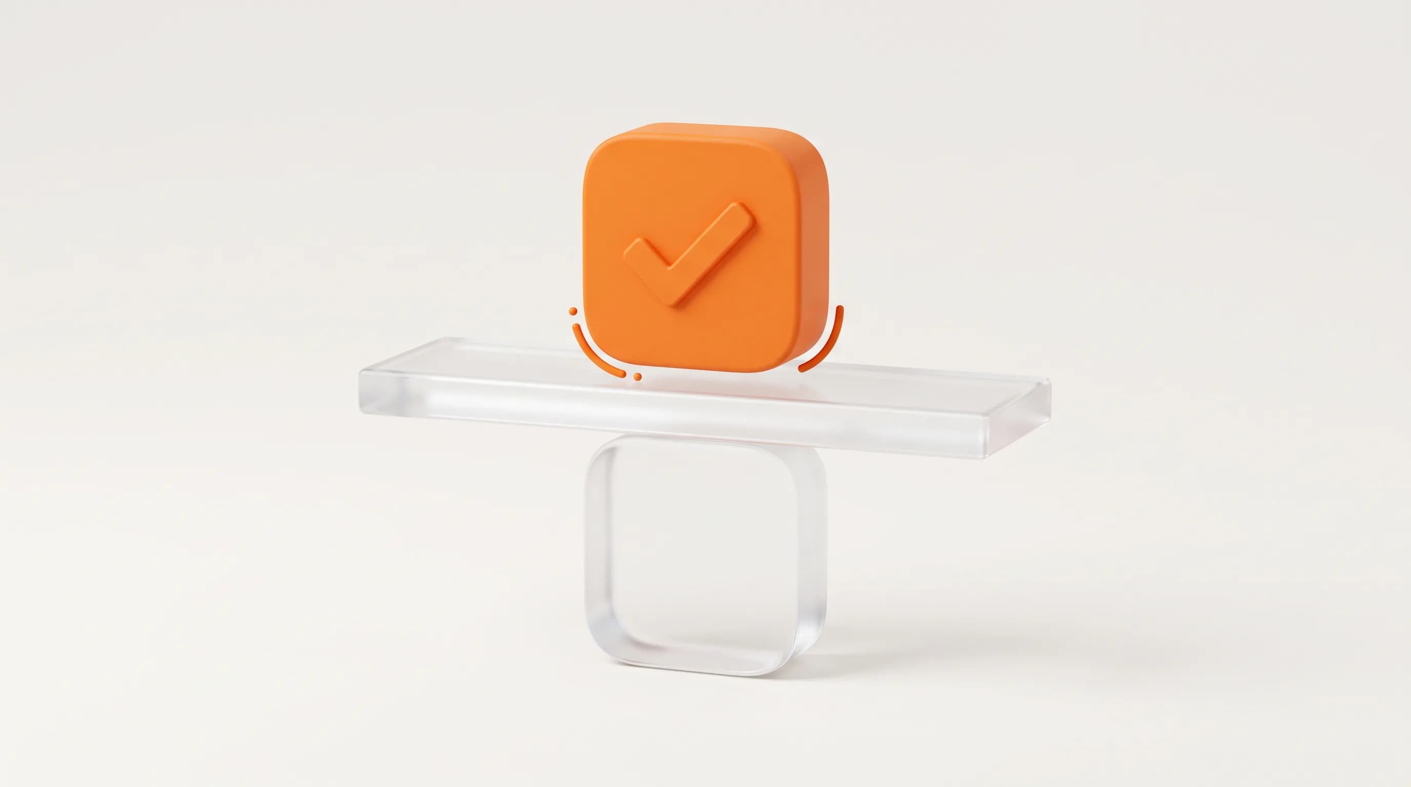 A glass fraction ratio with a raised orange numerator represents how to understand agentic browsing in PageSpeed as a pass ratio, not a fixed score.