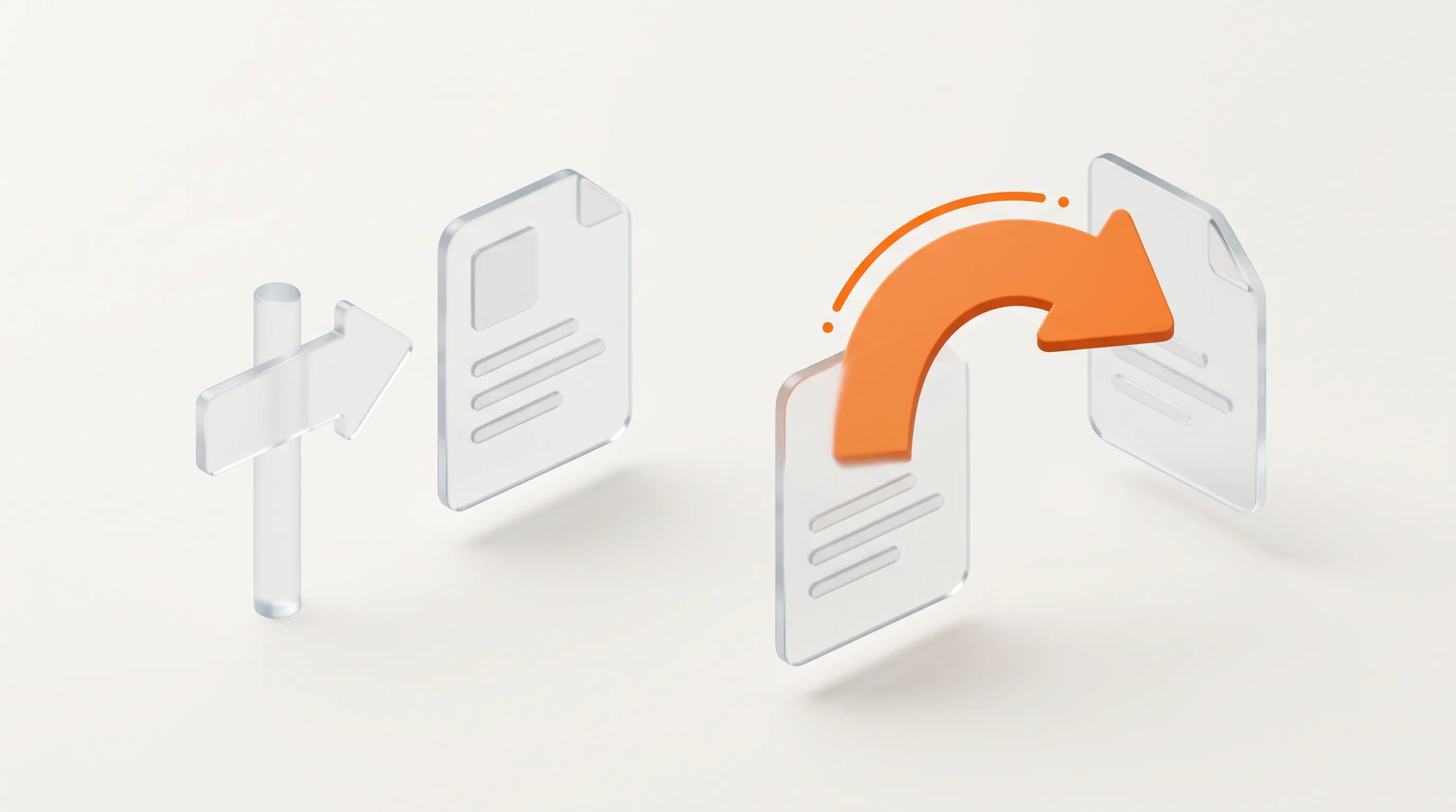 An orange arrow reroutes a path beside a glass signpost, comparing canonical tags and 301 redirects for handling duplicate pages.