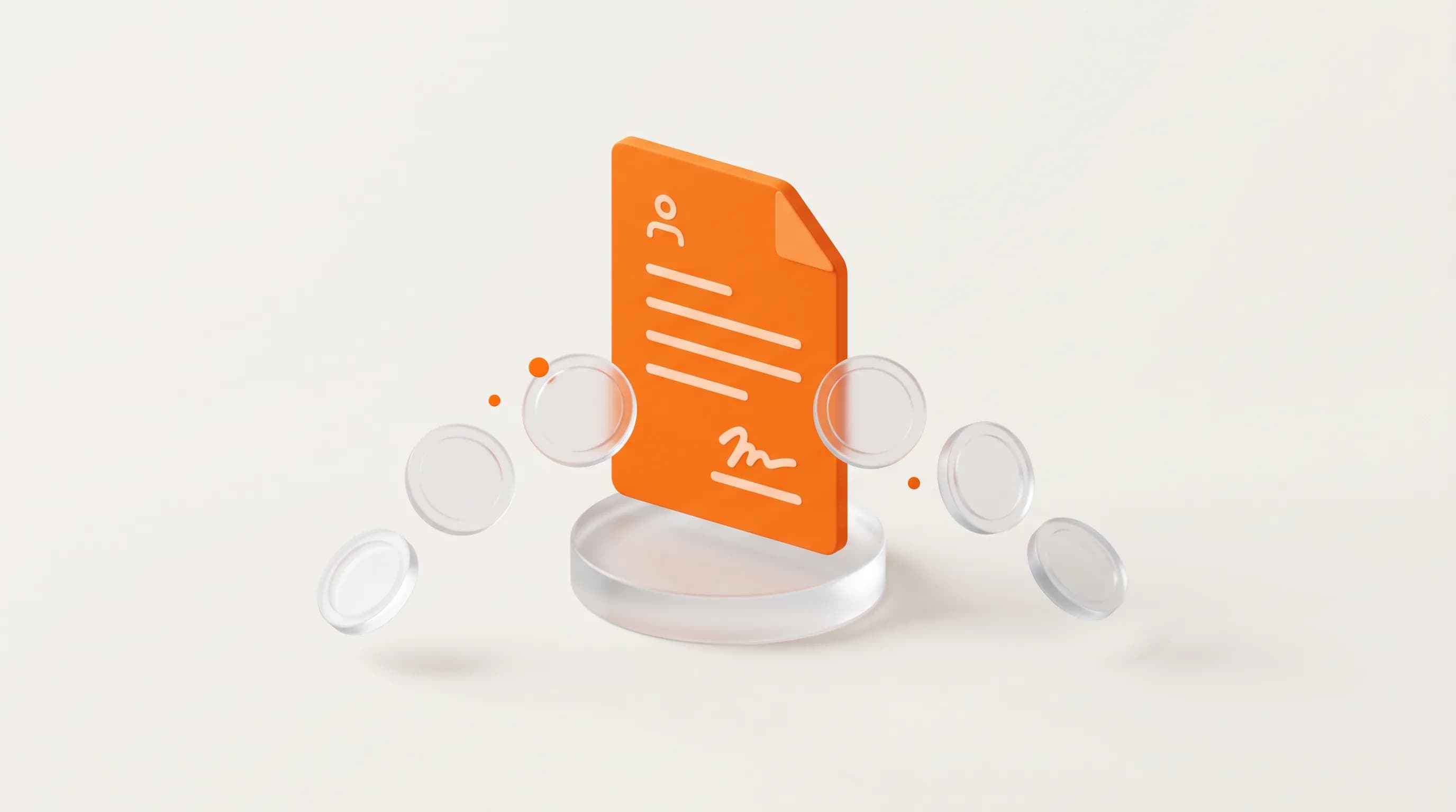 Glass coins fall away from an orange contract icon, showing the real financial cost a misleading click has on B2B business.