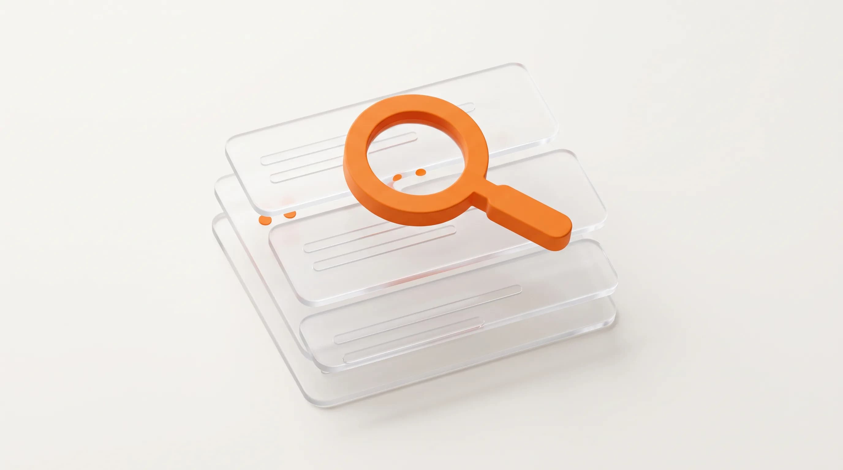 Two side-by-side glass columns with an orange marker between them summarize the alignment between searcher goals and matching content formats.