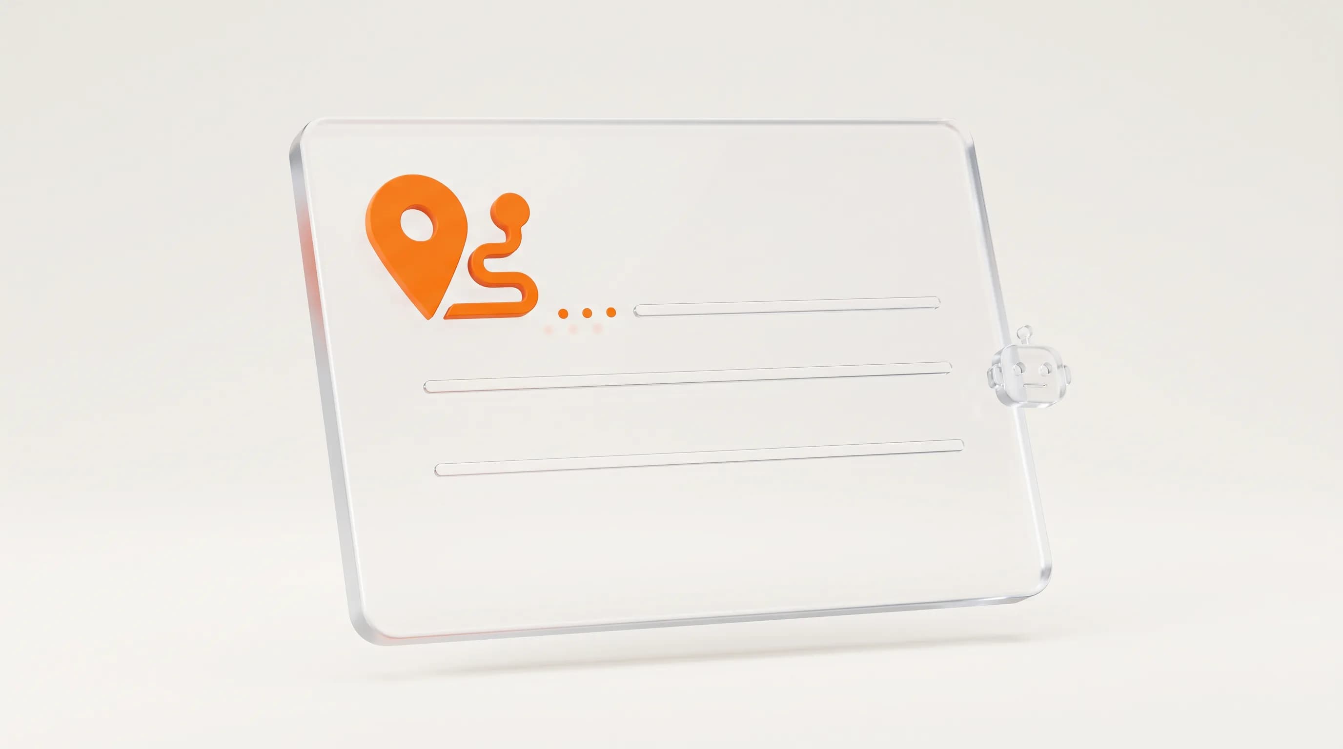 A glass connector forms two joining sockets with an orange core between them, showing WebMCP as the structured bridge linking websites and AI agents.