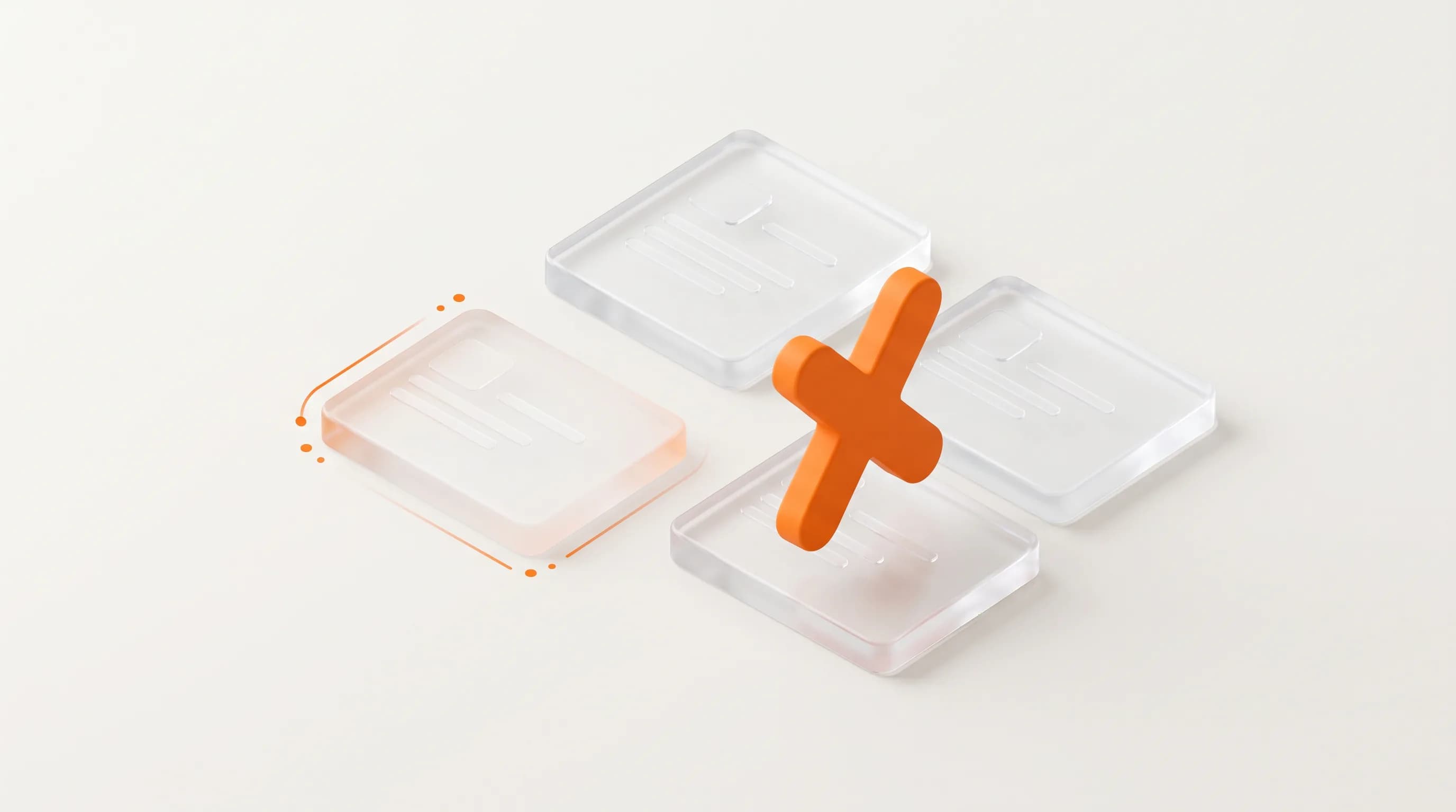 A glass clipboard with a ticked orange checkbox represents the technical signal checklist a site needs to earn organic sitelinks.