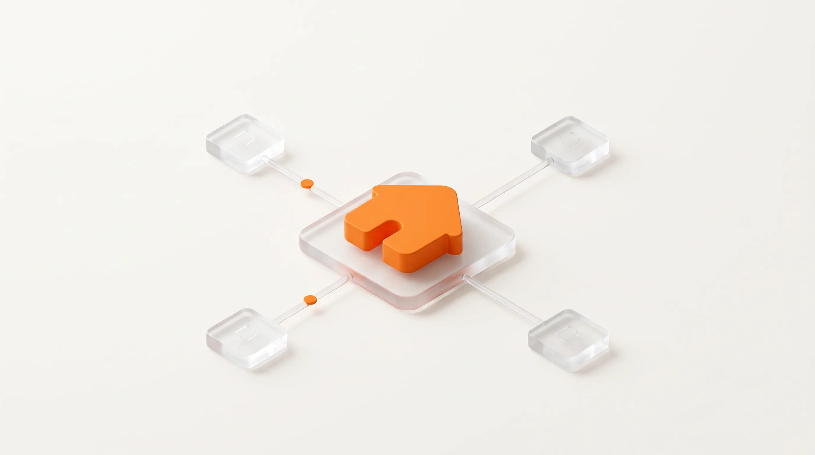 EN	Four small glass paths branch out from one main orange point, explaining what sitelinks are as shortcuts to a website's popular pages.