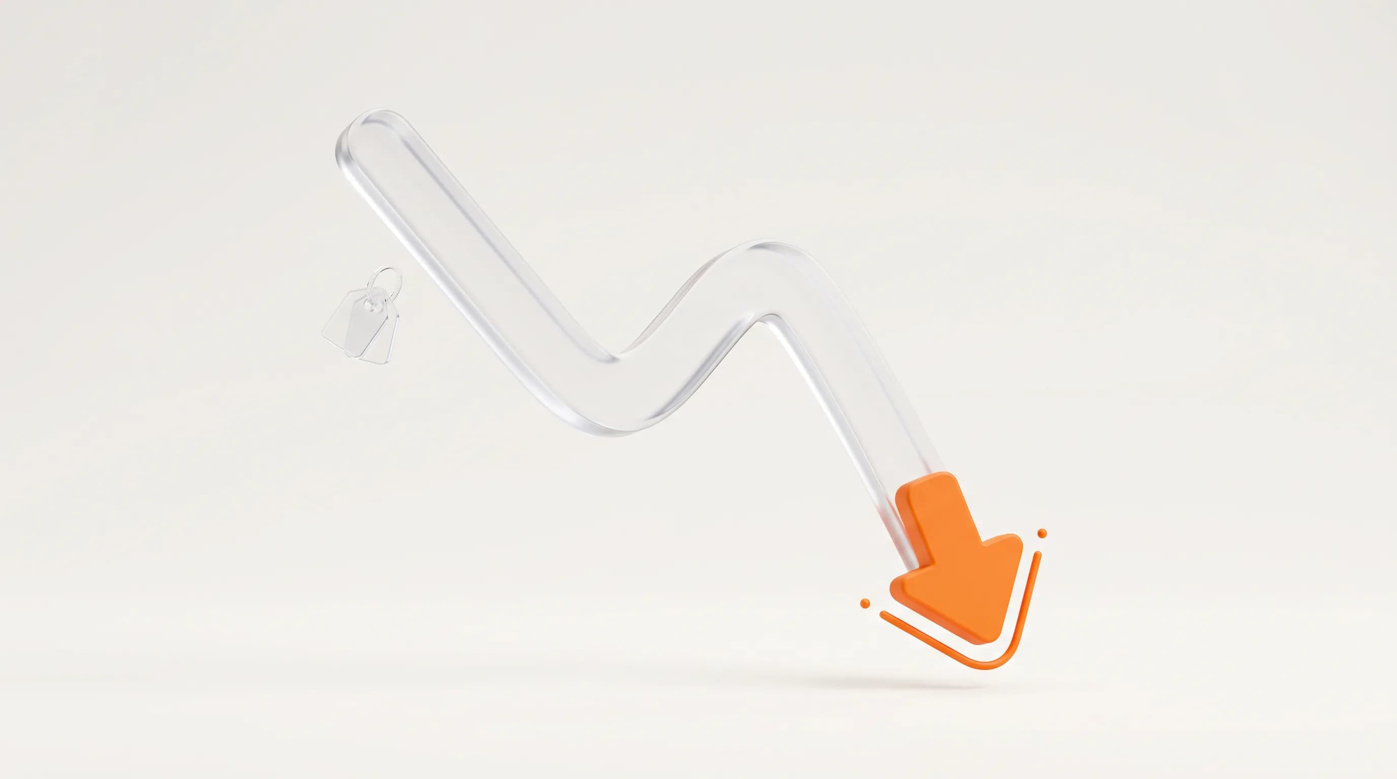A glass page crowded with repeated tags and one orange exclamation mark at its center explains what keyword stuffing really looks like in SEO.