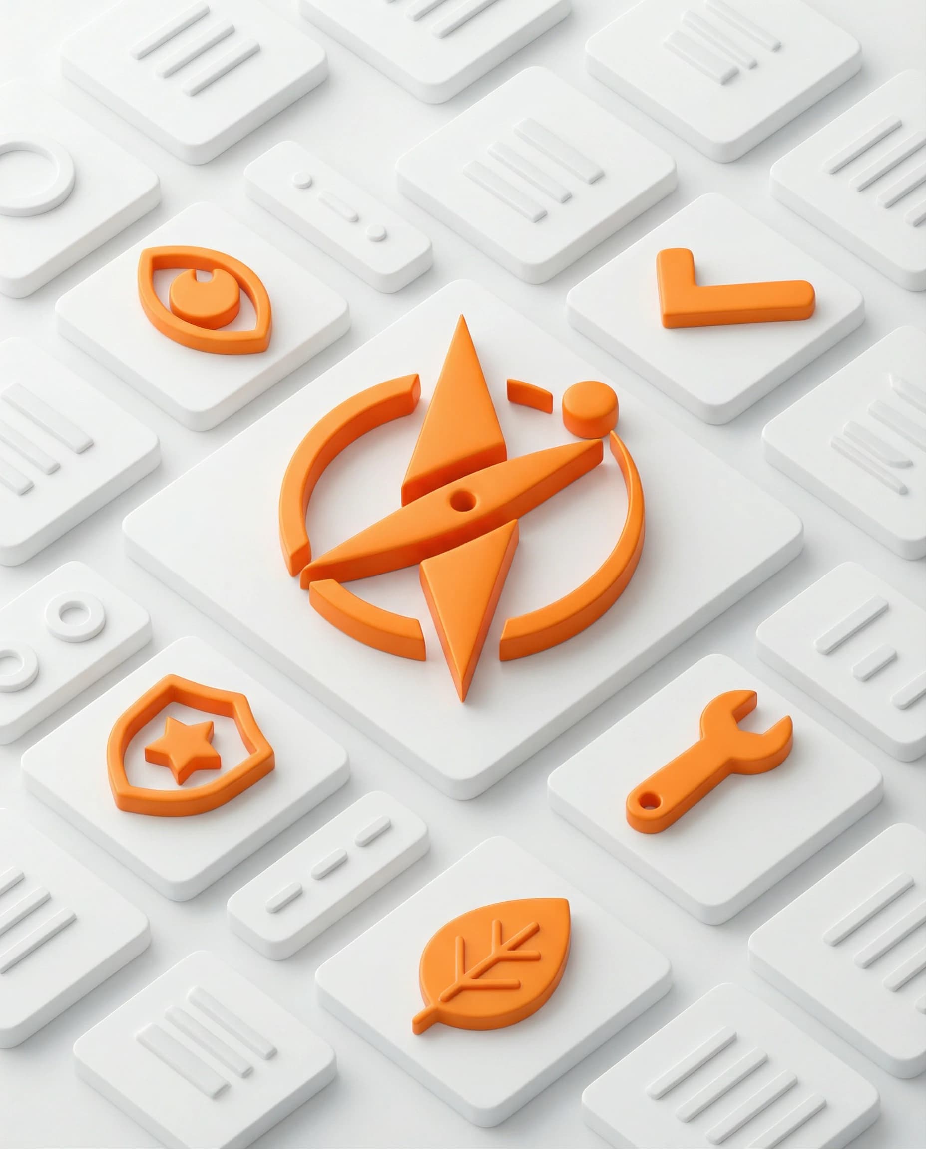 Document surfaced from a sea of data tiles, illustrating Crawl Compass vision of search visibility