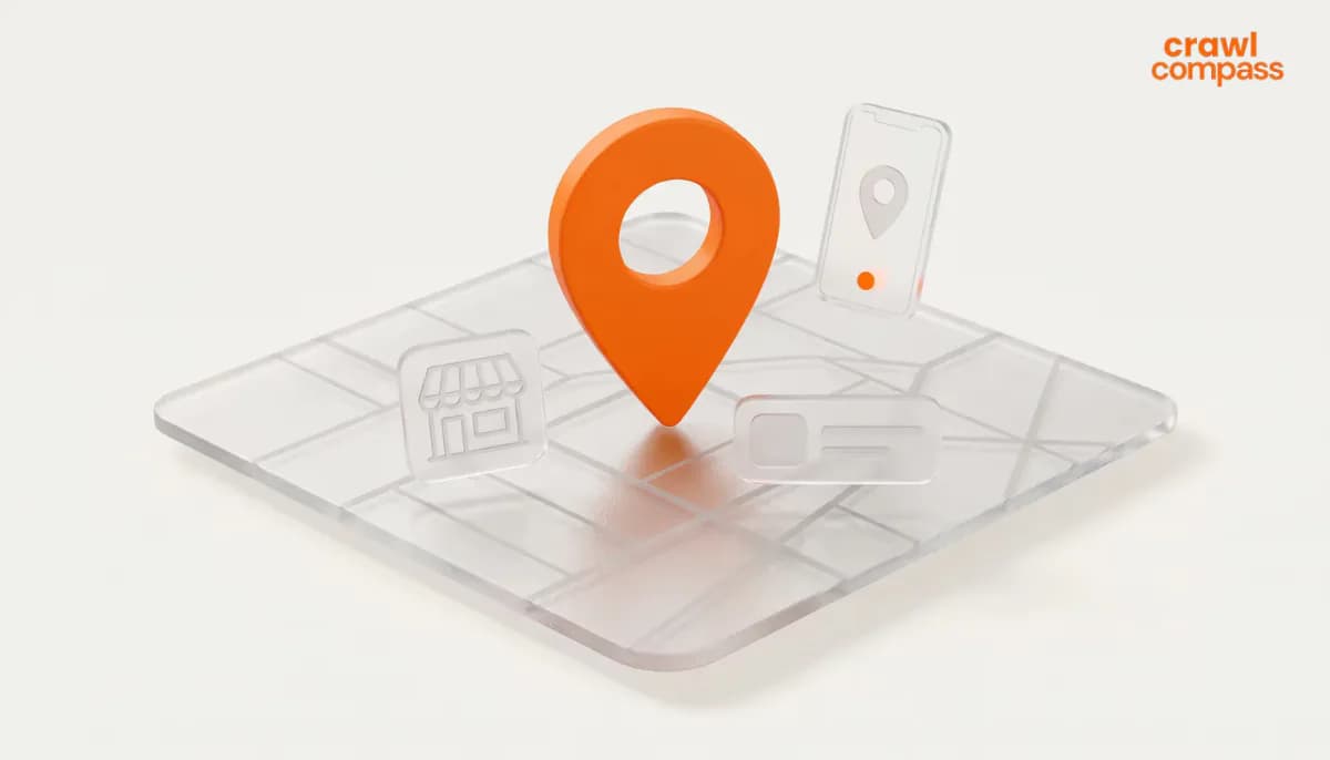 3D illustration of a location pin on a digital map