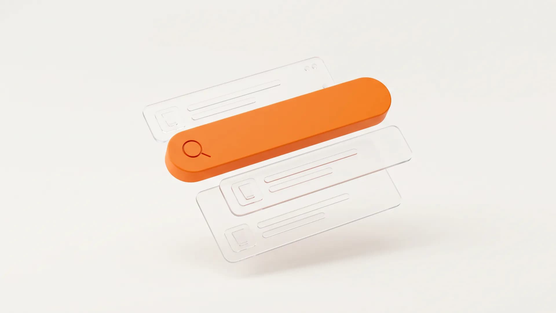 A glass search bar with neatly ranked result rows shows what a search engine is and how it surfaces information in seconds.